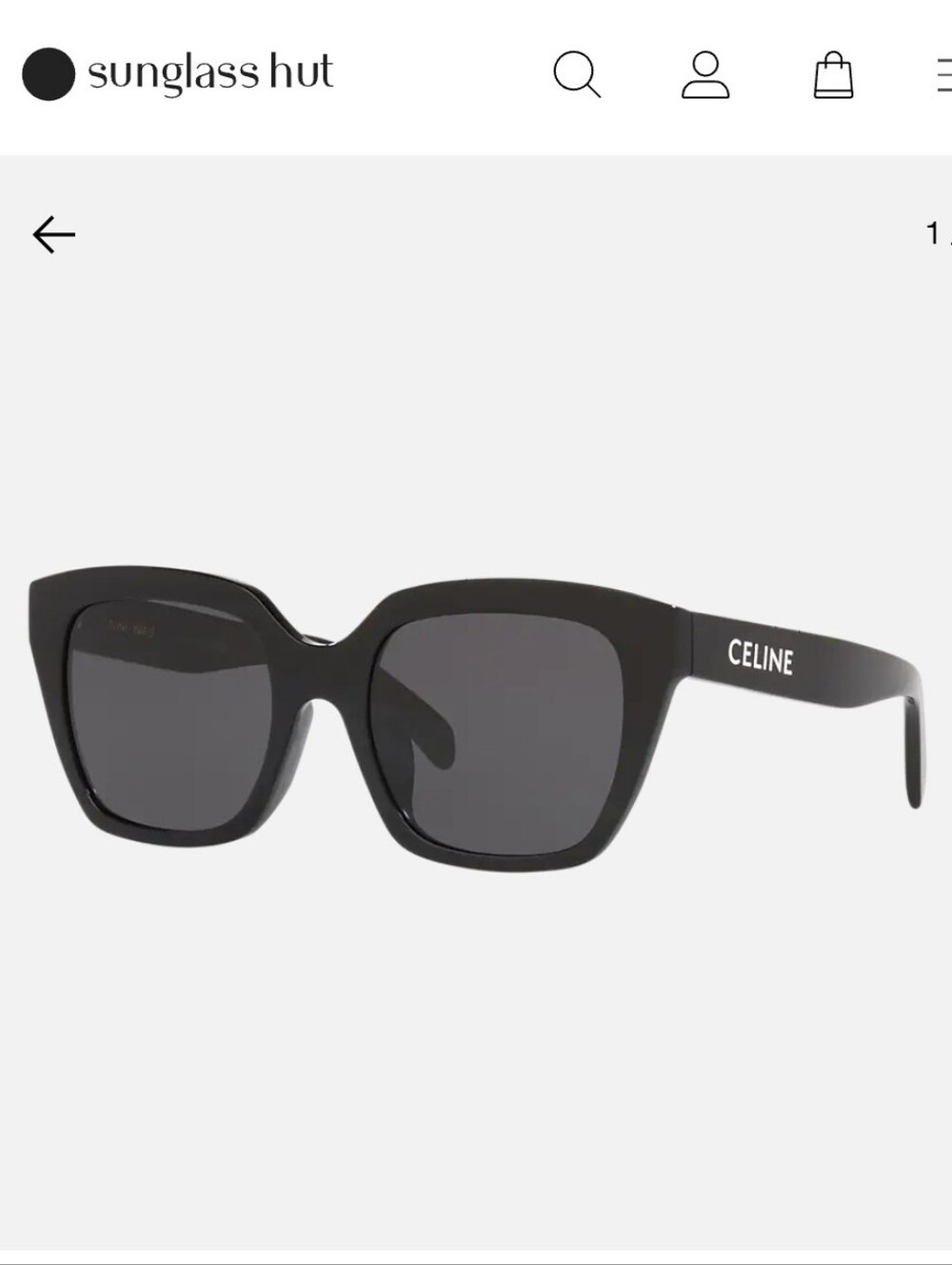 CELINE 56MM Square Sunglasses - Classic Black Msrp $460